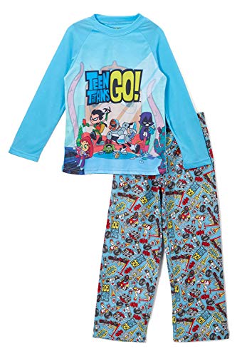 DC Comics Boy's Teen Titans Go! Chill 2 Piezas de Raglan y pantalones Pijama Set 8