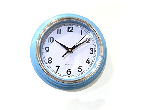 Deet® Reloj de pared de cocina vintage azul