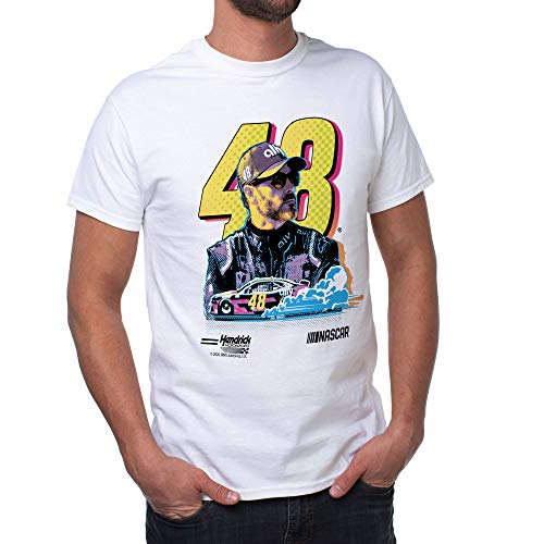 Del Sol Nascar Mens Classic Crew tee - Jimmie Johnson - 4 White Camiseta, Blanco, XXL Hombre