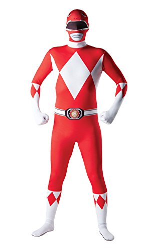 Disfraz para Adulto de Power Ranger Rojo Mighty Morphin, tamaño Grande, Altura Entre 162 cm y 178 cm