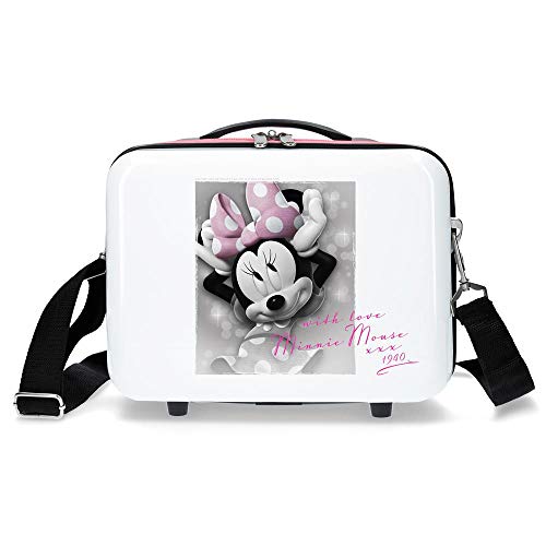 Disney Minnie Style Nececer Adaptable, Love, Blanco, 29 x 21 x 15 cms, ABS