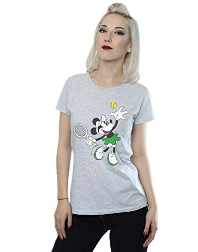 Disney mujer Mickey Mouse Tennis Camiseta X-Large cuero gris