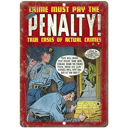 Diuangfoong Pena Crime Must Pay - Cartel de metal con reproducción de cómic vintage J301