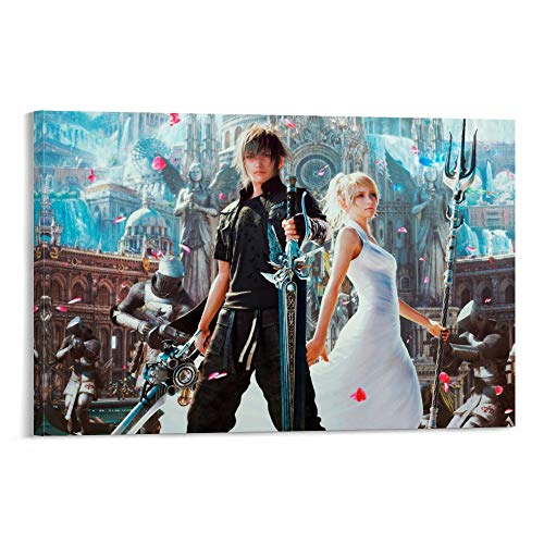 DRAGON VINES Final Fantasy 15 Noctis Lucis Caelum y Lunafreya Nox Fleuret Cuadro Cuadro Cuadro Cuadro Cuadro HD Art Art Póster Decoración del Hogar 30 x 45 cm