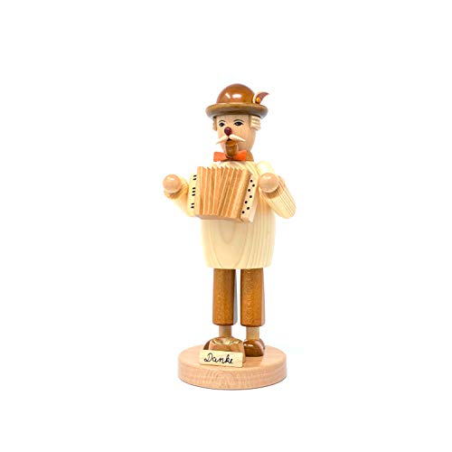 Drechslerei Friedbert Uhlig 080 - Figura decorativa de acordeón (25 cm de altura, madera de regional, hecho a mano en los Montes Metálicos, navidad, arte de madera, madera auténtica, madera real)