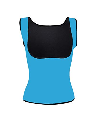 Ducomi - Camiseta de fitness para mujer, reductora y adelgazante, efecto sauna – Corpiño Slim Fit para una silueta perfecta y una baraja plana de neopreno – para la actividad física (M, luz azul)