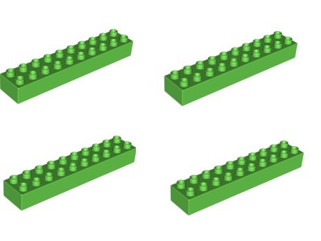 Duplo Lego 4 difíciles Grandes Piedras con 2 x 10 Grano en Verde Claro – 20 Grano de Piedras – sin Embalaje Original.