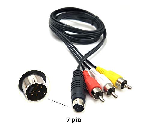 Duttek - Cable S-vídeo de 7 pines macho a 3 RCA macho, 7 pines Mini DIN S-Video macho a 3 RCA macho para DVD, TV/HDTV, VCR's, reproductores de CD (1,5 m)