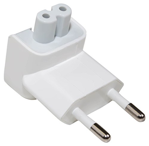 e-port24® EU AC Plug Enchufe Adaptador Cargador Duckhead 2 Pin Power Plug Adapter Compatible con Apple Macbook iPhone iPod iPad Mac