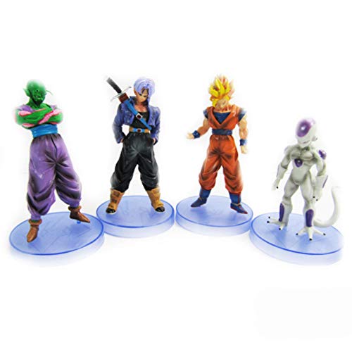 EASTVAPS 4pcs Dragon Ball Super Saiyan Goku Trunks Picollo Daimao Frieza Action Figure Toy