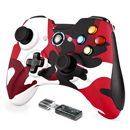 EasySMX - Mando de juego inalámbrico para PC PS3, 2,4 G, con doble vibración, color rojo
