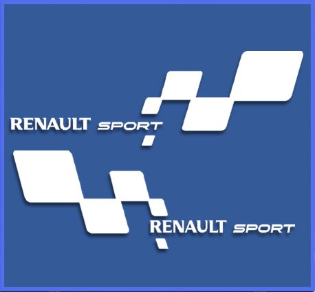 Ecoshirt 7L-A026-GEBN Pegatinas Renault RS 33 Dr1018 Vinilo Adesivi Decal Aufkleber Клей Stickers Car Voiture Sport Racing, Blanco