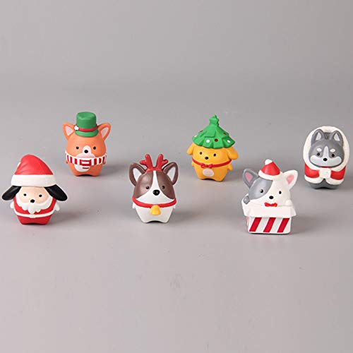 erfgh Muñecas de decoración de Cachorros de Navidad, periféricos de Anime, Decoraciones de Navidad, muñecas de Cachorro (6 Trajes) vívido
