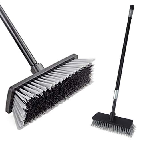 Escobilla de cepillo de piso para exteriores, Escoba de empuje, cerdas duras con manija larga ajustable de 49.6 pulgadas, para limpiar baños, cocina, patio, garaje, terraza, azulejo, pisos de madera Escobilla de cepillo de piso para exteriores, Escoba de empuje, cerdas duras con manija larga ajustable de 49.6 pulgadas, para limpiar baños, cocina, patio, garaje, terraza, azulejo, pisos de madera