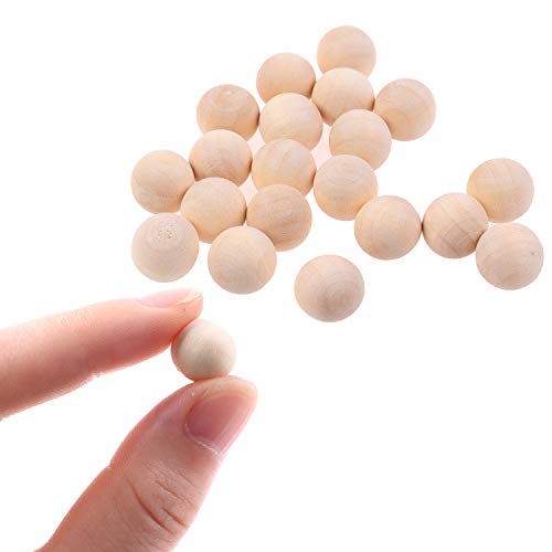 FADACAI Perlas redondas de madera sin agujeros, bolas de madera incompletas para manualidades, cuentas de colores naturales para manualidades y pintar, proyectos de manualidades FADACAI Perlas redondas de madera sin agujeros, bolas de madera incompletas para manualidades, cuentas de colores naturales para manualidades y pintar, proyectos de manualidades