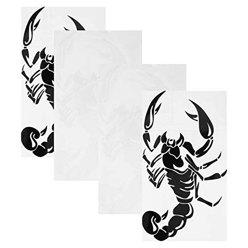FAVOMOTO 4 Unids 3D Etiqueta Engomada del Coche Escorpión Pegatinas de Parachoques del Coche Blanco Y Escorpión Calcomanía Animal Ventana del Coche Etiqueta Engomada del Arte de La