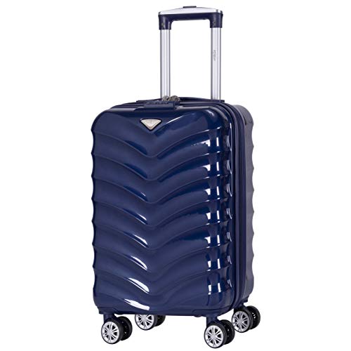 Flight Knight ABS 3 Tamanos Maleta Ligera Compatible con Vueiling, Iberia, RyanAir, Easyjet, Air Nostrum, Volotea Entre Muchas Otras! Maleta De Mano 55x35x20 cm Maletas De Viaje Grandes 8 Ruedas