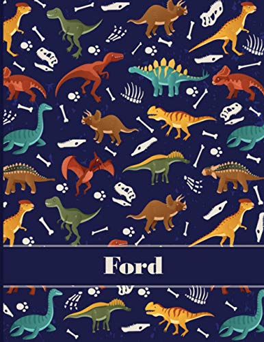 Ford: Primary Journal Grades k-2 For Boys Preschool Composition Notebook Personalized Journal - Composition book - Dinosaur Journal - Wide Ruled Blank Paper Composition Notebooks