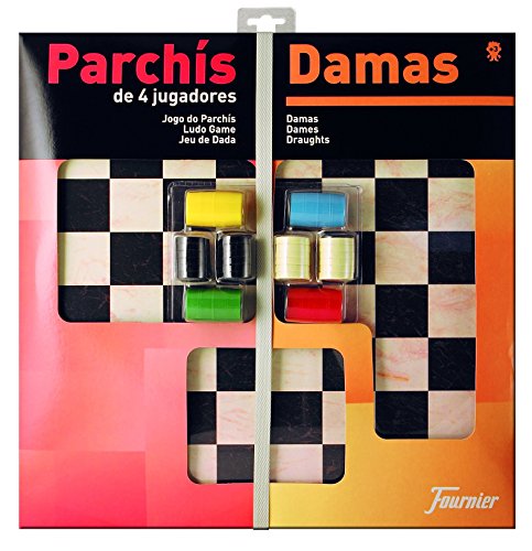 Fournier - Tablero Parchís/Damas y fichas, 40 x 40 cm, para 4 Jugadores (F28981)
