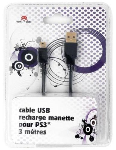 Freaks and Geeks - Cable USB de recarga para mando de PS3 (3 m)
