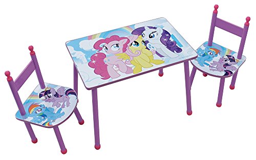 Fun House 712524 My Little Pony – Juego de Mesa con Dos sillas para niños MDF Color Rosa 60 x 40 x 44 cm
