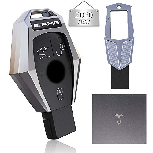 Funda Llave para Mercedes Benz, Funda de Aleación de Zinc para Llave de Coche con Llavero Adecuada para Benz Clase A, B, C, E, S, R, V, GL y ML, GLA, GLC, GLE, GLK, GLS, AMG Funda Llave para Mercedes Benz, Funda de Aleación de Zinc para Llave de Coche con Llavero Adecuada para Benz Clase A, B, C, E, S, R, V, GL y ML, GLA, GLC, GLE, GLK, GLS, AMG