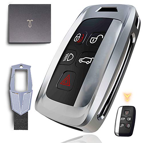 Funda para llave de Land Rover, 5 botones Control remoto de aleación de zinc Cubierta con llavero para Land Rover Range Rover Sport Discovery Evoque Jaguar XE XF XJ F-PACE F-Type Funda para llave de Land Rover, 5 botones Control remoto de aleación de zinc Cubierta con llavero para Land Rover Range Rover Sport Discovery Evoque Jaguar XE XF XJ F-PACE F-Type