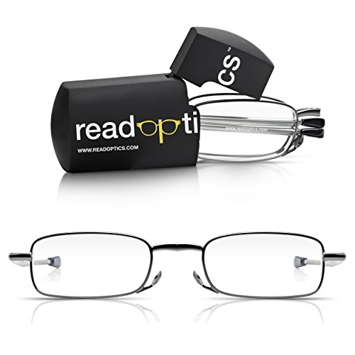 Gafas Plegables Read Optics de Lectura Presbicia. Lentes +1,50 Dioptrías (+1 hasta +3,50) de Hombre/Mujer. Montura Plegable y Patillas Telescópicas. Compactas, Ligeras, de Bolsillo con Funda Rígida