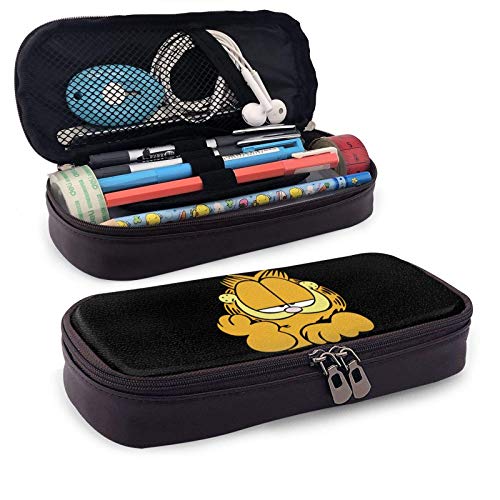 Garfield - Estuche de piel de gran capacidad, para estudiantes, papelería, bolsa para bolígrafos para escuela, hogar, oficina y suministros