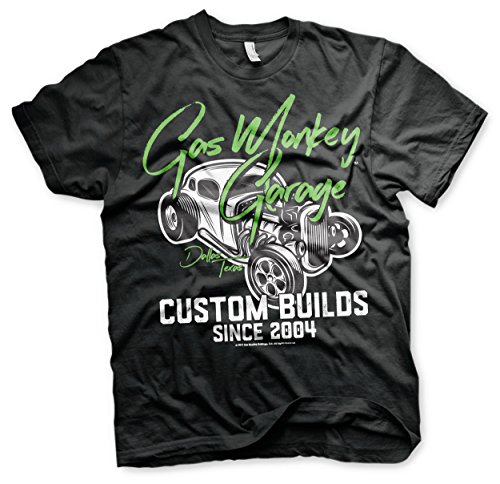 Gas Monkey Garage Oficialmente Licenciado Custom Neon Camiseta para Hombre (Negro), XX-Large