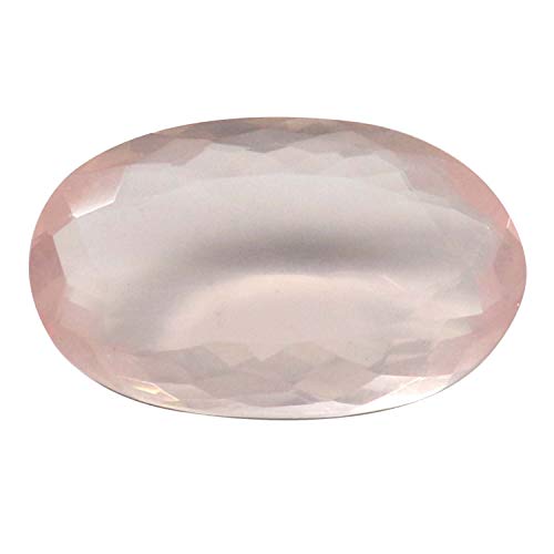 Gems&JewelsHub JS70 - Gema Ovalada de Cuarzo Rosa con Corte Natural facetado (13,1 Quilates)