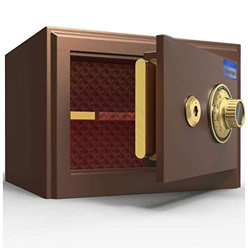 GGDJFN Caja fuerte de seguridad, pequeña caja de llaves mecánica para documentos de identificación, documentos A4, ordenadores portátiles, joyas 35 x 30 x 25 cm