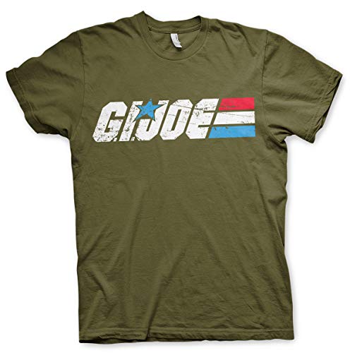 G.I. Joe Licenciado Oficialmente Distressed Logo Hombres Camiseta (Oliva), S