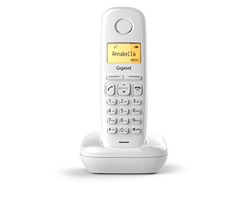 Gigaset A170 - Teléfono Inalámbrico, Pantalla Iluminada, Agenda de 50 Contactos, Volumen Ajustable, Color Blanco