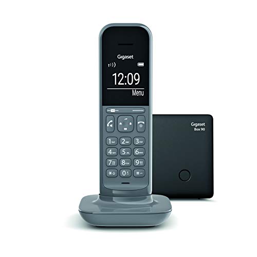 Gigaset CL390 - Teléfono fijo inalámbrico para casa, pantalla iluminada, agenda 150 contactos, gris