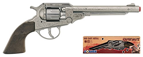 Gonher-Pistola Cowboy, Color Plateado, sin Talla (88/0)