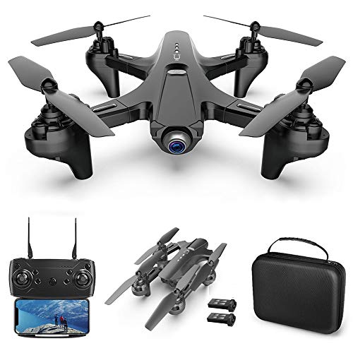 Goolsky RC Drone con cámara Dual Camera Drone 4k RC Quadcopter WiFi FPV Drone Drone Plegable Modo sin Cabeza Una tecla de Retorno Drone para Adultos con Bolsa portátil