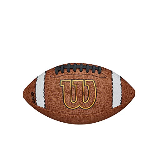 GST Official Composite Balón de fútbol Americano Wilson, Cuero Compuesto, Tamaño Junior (9 - 12 años), Marrón, WTF1783XBN GST Official Composite Balón de fútbol Americano Wilson, Cuero Compuesto, Tamaño Junior (9 - 12 años), Marrón, WTF1783XBN