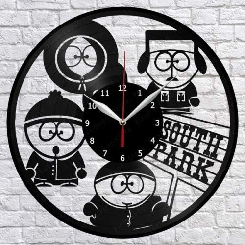 GVC South Park Reloj de Pared con Disco de Vinilo Fan Art Home Decor 12"30cm