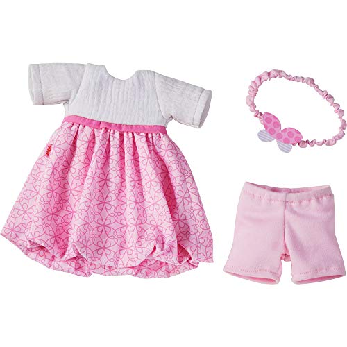 HABA 305555 – Conjunto de Vestido, Diadema, Pantalones, Accesorio Todas Las muñecas 32 cm, Juguete a Partir de 18 Meses, Color Rosa