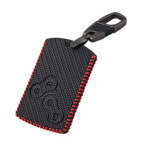 Happyit Estilo de Fibra de Carbono Cuero Casos de la Cubierta de la Llave del Coche Llavero para Renault Clio escénico Megane Duster Sandero Captur Twingo koleos 4 Botones (Línea roja) Happyit Estilo de Fibra de Carbono Cuero Casos de la Cubierta de la Llave del Coche Llavero para Renault Clio escénico Megane Duster Sandero Captur Twingo koleos 4 Botones (Línea roja)