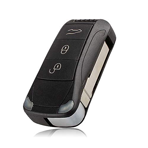 Heart Horse Llavero con 3 botones sin cortar con mando a distancia para llave de coche, compatible con Porsche Cayenne 2003 2004 2005 2006 2008 2009 2010 2011 2012 Heart Horse Llavero con 3 botones sin cortar con mando a distancia para llave de coche, compatible con Porsche Cayenne 2003 2004 2005 2006 2008 2009 2010 2011 2012