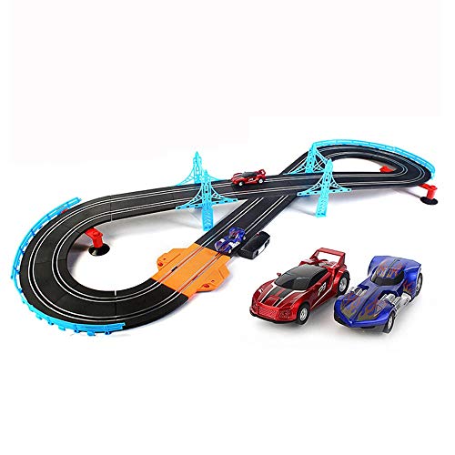 Hging RC Track Car, Set de la pista de carreras de automóviles, Doble Rail Rolling Slot Playset, Coche de carreras de alta velocidad con Super Track 3D, 2 autos RC, 2 controladores remotos, Juguetes d Hging RC Track Car, Set de la pista de carreras de automóviles, Doble Rail Rolling Slot Playset, Coche de carreras de alta velocidad con Super Track 3D, 2 autos RC, 2 controladores remotos, Juguetes d