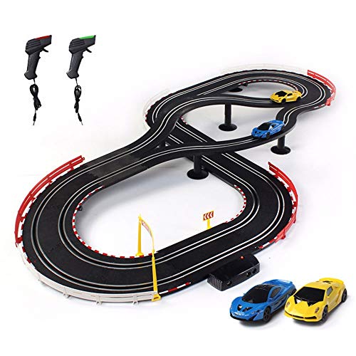 Hging Sistema de tracción Ranura Coche Carrera competitiva Racing Pista educativa Carrera eléctrica Car Coche RC High Speed ​​Electric Control Remoto 15M Track Coche Set para Regalos de cumpleaños de