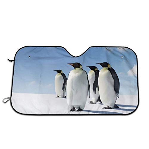 HJJL Parabrisas del Coche Sun Shade Penguin Family Series Windshield Sun Shade - Blocks UV Rays Sun Visor Protector, Sunshade to Keep Your Vehicle Cool and Damage Free, Easy to Use, Fits 27.5 X 51 in