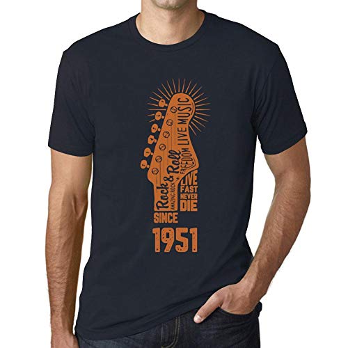 Hombre Camiseta Vintage T-Shirt Gráfico Live Fast Never Die Since 1951 Cumpleaños de 70 años Marine
