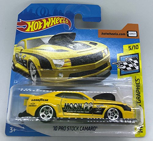 Hot Wheels 2018 '10 Pro Stock Camaro Yellow 5/10 HW Speed Graphics 105/365 (Short Card)