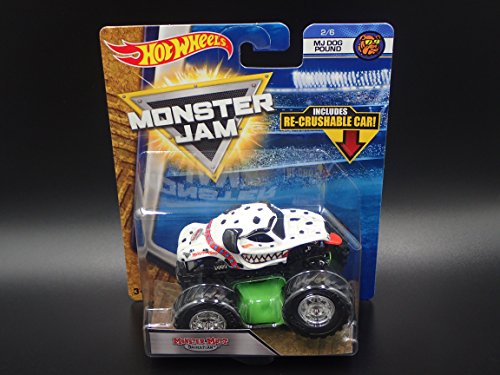Hot Wheels 2018 Monster Jam Camión escala 1:64 con coche re-aplastable - Monster Mutt Dálmata