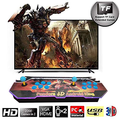 Hplights Pandora's Box 3D Consola de Videojuegos, 1280x720P Arcade Machine 4000 Juegos clásicos, Home Arcade Game Console TV Video Games Kit with 2 Joystick PC/Laptop/TV/PS, QE02 Hplights Pandora's Box 3D Consola de Videojuegos, 1280x720P Arcade Machine 4000 Juegos clásicos, Home Arcade Game Console TV Video Games Kit with 2 Joystick PC/Laptop/TV/PS, QE02