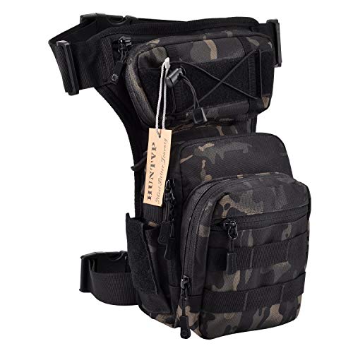 Huntvp Bolsa de Pierna Bolsa Táctical Militar Impermeable para Correr Senderismo Ciclismo Camping Caza, Negro/Verde/Marrón/Camuflaje Huntvp Bolsa de Pierna Bolsa Táctical Militar Impermeable para Correr Senderismo Ciclismo Camping Caza, Negro/Verde/Marrón/Camuflaje